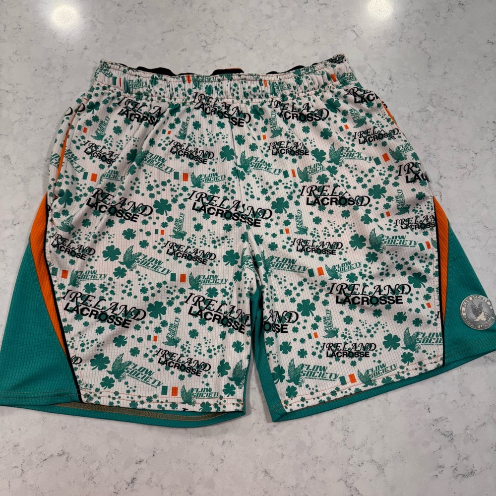 Flow Society Authentic Gear Ireland Lacrosse LAX Med Pockets Elastic Tie Waist